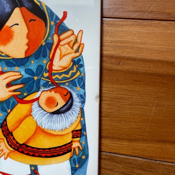 Rare Barbara LaVallee Signed 1996 Tile Trivet  Igloo Eskimos Mother Child Native - Picture 5 of 9